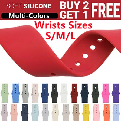 Silicone Watch Band Strap For Series 1 2 3 4 5 6 7 8 9 SE 38/40/41/42/44/45/49mm • $3.75