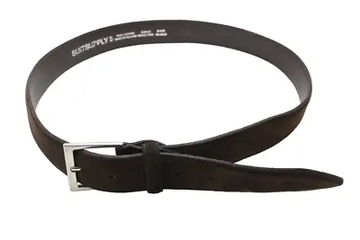 SUITSUPPLY Nickel Free Belt Men's 85 CM Suede Leather Casual Brown • $46.90