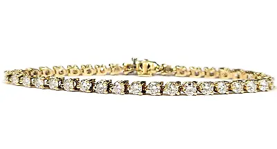 5 Carat High Quality Diamond 14k Yellow Gold Tennis Bracelet 7 Inches • $3999