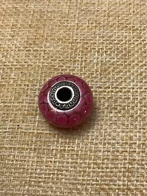 $15 • Buy Sterling Silver 925 Pandora Glass Bead Pink Large Signed