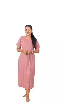 Women's Maternity Nursing Dress Feeding Nightie Short Sleeve With Pockets • $38