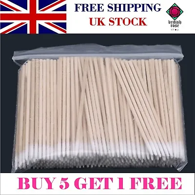 Micro Brush Wooden Cotton Swabs Stick Applicators Henna Brows Microblading SPMU • £3.99