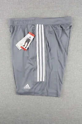 NEW Men's Adidas Aeroready GRAY Athletic Shorts Zip Pockets MEDIUM • $19.99