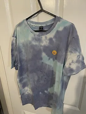 Shein Mens Medium Tie Dye T Shirt With Emoji Logo • £3