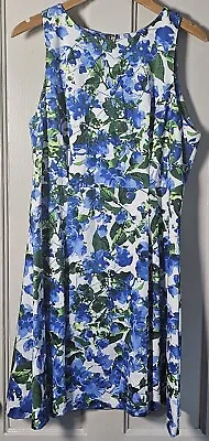 NWT Milly For Design Nation Women's Blue Floral Sleeveless Tea Dress Size 12 • $36.60