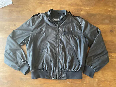 VINTAGE Members Only Jacket Size 42 Lg Black Bomber Full Zipper 80’s Hong Kong • $24.88