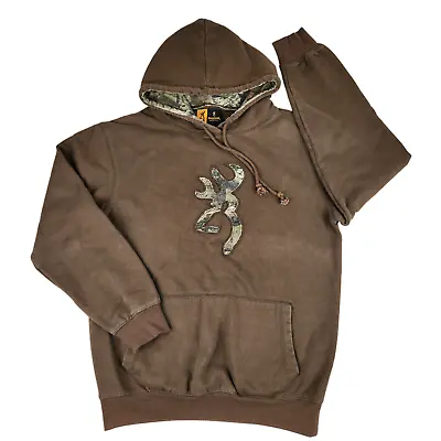 Browning Buckmark Camo Sweatshirt Hoodie Pullover Small Chestnut Brown Hunting • $15.73