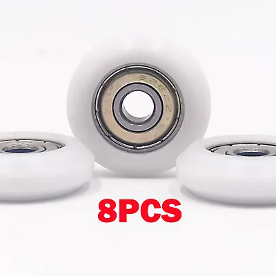 £12.68 • Buy 8Pcs Nylon Plastic Carbon Steel Pulley Wheels Groove Ball Bearings Bathroom 2021