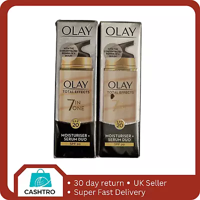 2 X Olay Total Effects Anti-Ageing Moisturiser And Serum Duo SPF 20 40ml • £25.95