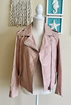 $25 • Buy Zara Basic Faux Leather Jackets Coats Moto Dusty Rose Women’s Medium