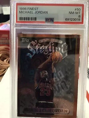 1996 Topps Finest Sterling #50 Michael Jordan PSA 8 • $38.23