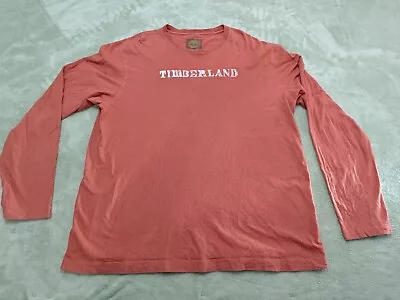 Timberland Mens Size XL Orange Crew Neck Long Sleeve Shirt Logo • $8.28