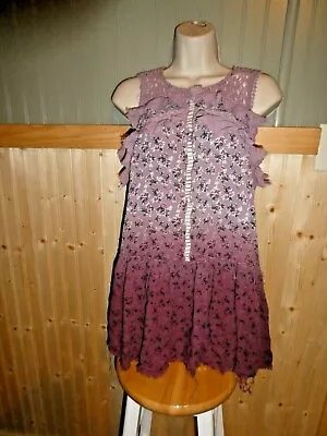 $18 • Buy Gimmicks By BKE Purple Crochet Dip Dye Boho Tank Top Floral Large
