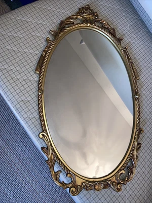 £10 • Buy Vintage Ornate Gold Wall Mirror Baroque Carved Framed Hanging Decorative Mirror
