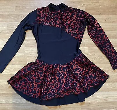 7 X Red / Black Flame Skirted Leotards For Dance / Majorettes Etc  • £55