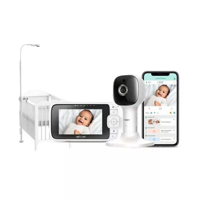 Oricom Nursery Pal Skyview 4.3  Smart HD/Wi-Fi Baby Camera Monitor W/Cot Stand • $449