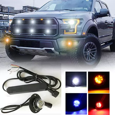 $29.90 • Buy Car ATV Hideaway LED Strobe Lights White Amber Emergency Warning Rock Lights 