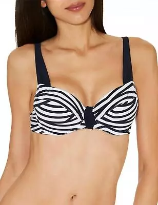 Aubade Bikini Top Ocean Bow Half Cup Underwired Halterneck ER15 Womens Swimwear • £16