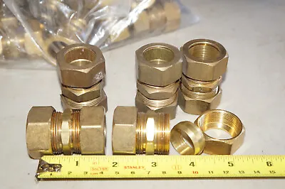 BRASS 7/8  Compression Union Tubing / Pipe Connector Fitting NEW ($1 Shipping) • $6.49