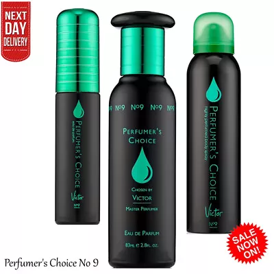 Perfumer's Choice No 9 By Victor For Men Eau De Parfum / Body Spray /Gift Set UK • £16.98