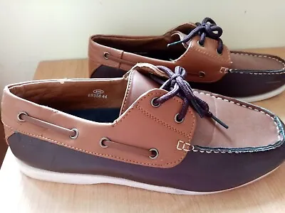 £18 • Buy SIZE 9 43 SHOES 2 TONE BROWN Leather Boat DECK  Walking Casual Lace Up 