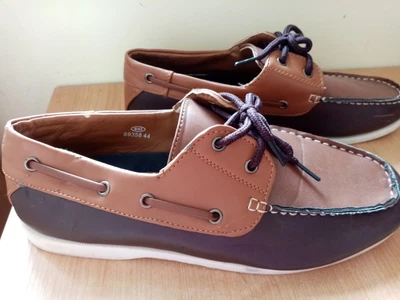 SIZE 9 43 SHOES 2 TONE BROWN Leather Boat DECK  Walking Casual Lace Up  • £18