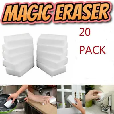 20 X Magic Sponge Eraser Sponges Melamine Foam Stain Dirt Mark Remover Cleaning • £3.95