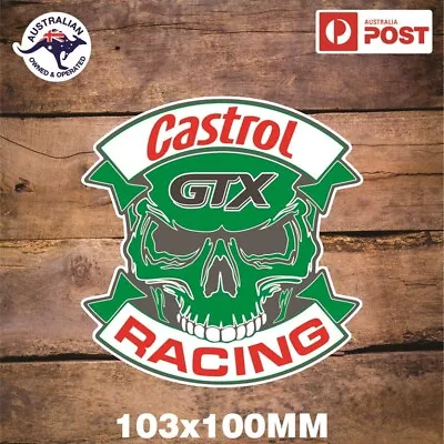 Castrol Gtx Sticker Skull Racing For Hot Rod Drag Car Ute 4x4 Drift Jdm Toolbox • $6.50