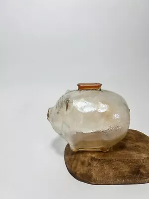 Vintage Anchor Hocking Glass PIg Piggy Bank Textured Depression Glass • $19.90