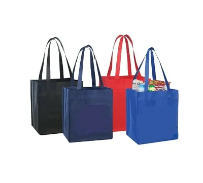 4Pcs Pack Reusable Grocery Shopping Tote Bag Eco Friendly 13X10X15 Heavy Duty • $14.99