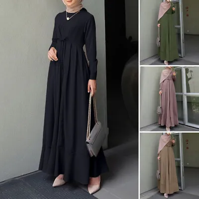 £20.78 • Buy ZANZEA Womens Muslim Ismaic Long Sleeve A Line Abaya Caftan Kaftan Gown Dress UK