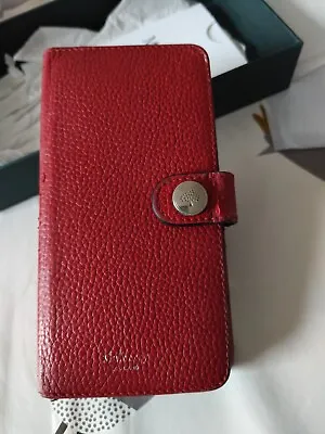 Mulberry England Leather Red Apple IPhone X Wallet Case UK Seller P&P Same Day • £19.99