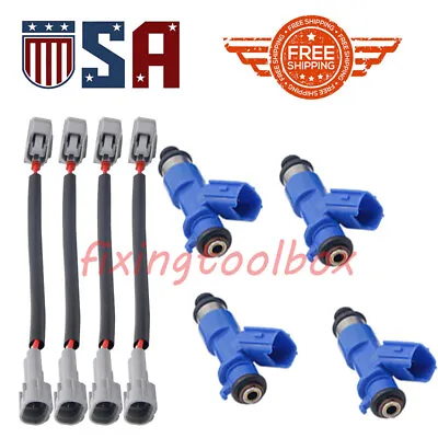 16450-RWC-A01 4pc 410cc Fuel Injectors W/Plug&Play Adapters For Honda Civic 1.6L • $39.49