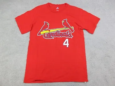 St Louis Cardinals Shirt Adult Small Red Yadier Molina Baseball MLB #4 Catcher • $9.99
