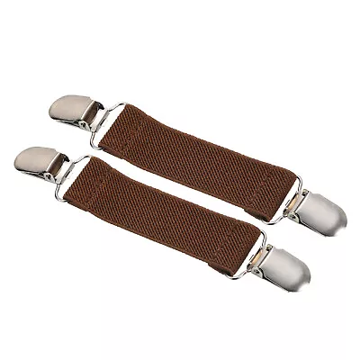 Mitten Clips 2Pcs Elastic Glove Buckle Clip With Double Metal Clamp Brown • $6.83