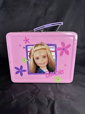 1998 Mattel Barbie Lunch Box Pink Flower Vintage Lunchbox Tin Collectible T1 • $18