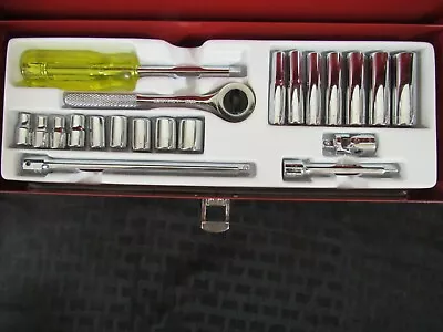 Challeger USA 21 Pcs 1/4  Dr SAE General Service Set Made In USA I#C21 • $179.99