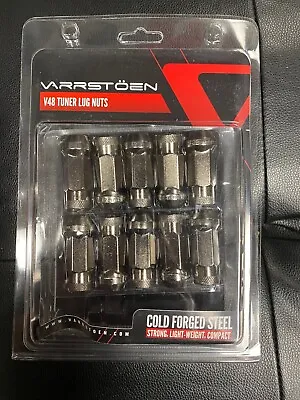 Varrstoen V48 Lug Nuts Open Ended Extended Black Chrome 12x1.25 Steel • $68.99