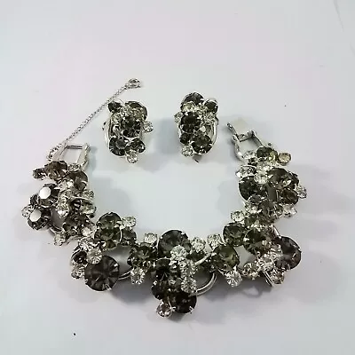 Vintage Juliana D & E  Rhinestone Bracelet And Earring Set Highend Jewellery  • $181.02