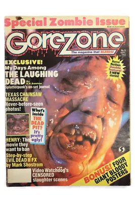 $8 • Buy GOREZONE Magazine - September 1989 - No. 9 - Special Zombie Issue W/Posters - VG