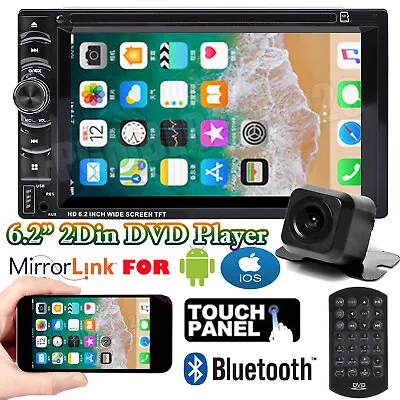$96.90 • Buy Double Din Car Stereo DVD+Backup Camera Touch Screen Radio Mirror Link For GPS
