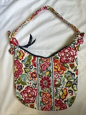 Vera Bradley Shoulder Bag Small Hobo Hope Garden Floral Quilted Purse • $15