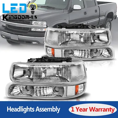 For 99-02 Chevy Silverado 00-06 Suburban Tahoe Headlights + Bumper Signal Lamps • $57.59