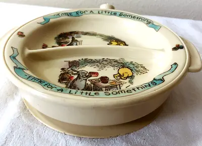 Vintage Childs Dish Winnie The Pooh Water Heated Melamine Divided Suction Base • $12