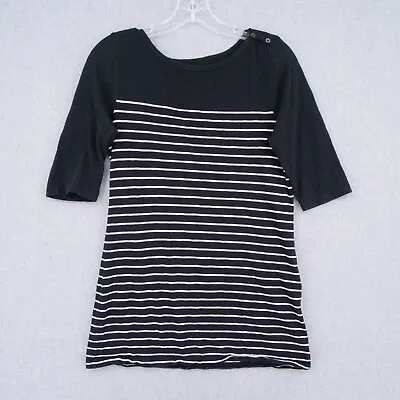 J. Crew T-Shirt Womens M Medium Black Striped Short Sleeve Painter T Casual • $11.99