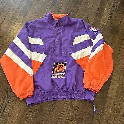 Phoenix Suns Starter Jacket XXL Vintage Purple Mens Quarter Zip Nylon • $125