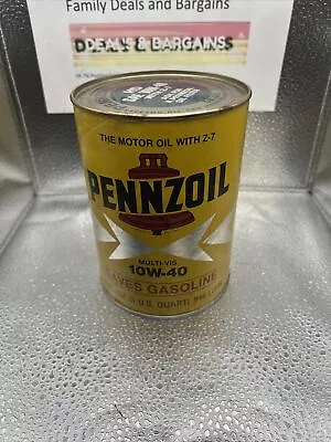 Vintage Pennzoil Hd Sae 10w-40 Unopened Cardboard Can 1 Qt W/ Z-7. Free/ship • $19.99