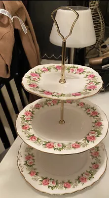 Colclough Fine Bone China  - Large Three Tier Cake Stand • £22