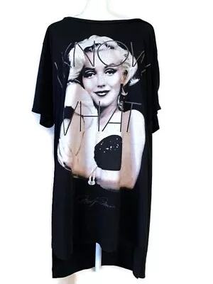 Womens Plus 3X Marilyn Monroe Black Graphic  Long Short Sleeve Comfort T Shirt • $14.40