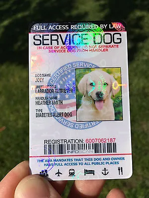 $16.99 • Buy Service Dog Id Card Customized Holographic ESA - 160 Product 5 STAR Rating 